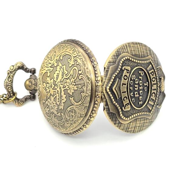 Police Officer Pocket Watch - Law Enforcement Gift Retirement Personalized - Picture 5 of 10